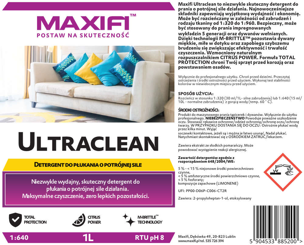 Maxifi Ultraclean 1L 2 - Ultraclean - Chemical24.Pl Maxifi ultraclean 1l - obrazek 2