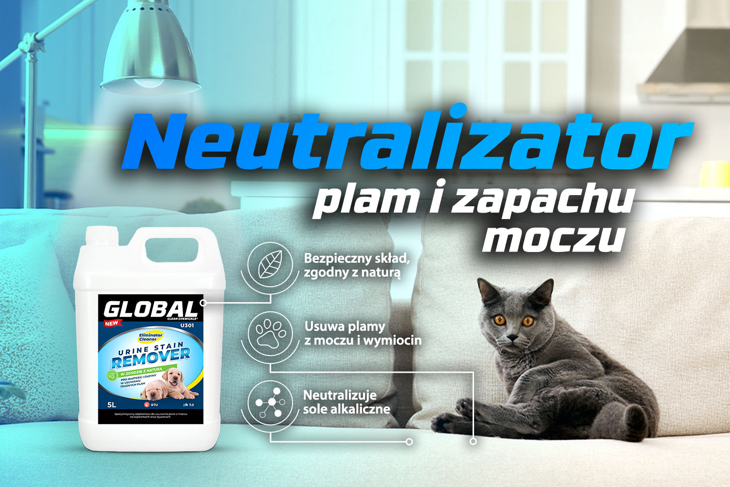 Chemical24. Pl - global u301 enzymatyczny odplamiacz na mocz 500 ml - urine stain remover